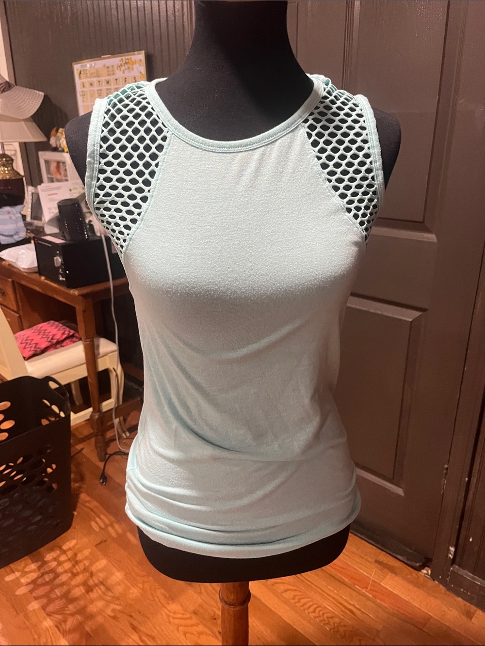 90 Degree By Reflex Mint Green Mesh Shoulder Tank Top
